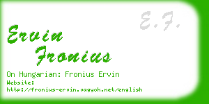 ervin fronius business card